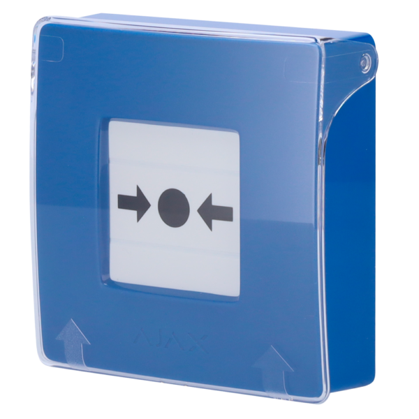 Botón manual de alarma de incendio azul