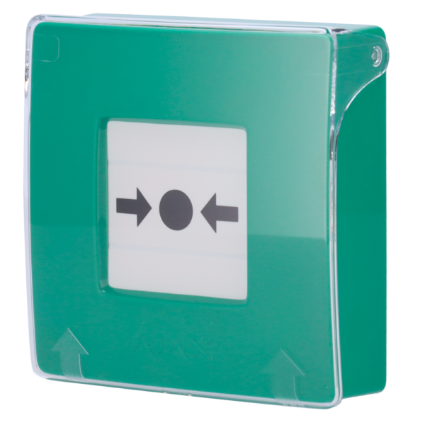 Botón manual de alarma de incendio verde