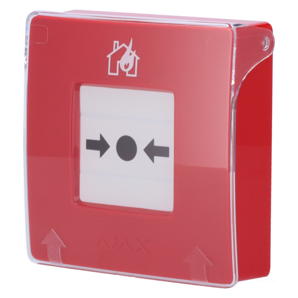 Botón manual de alarma de incendio rojo